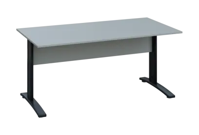 EPK 18 - 16 stůl kancelářský, kovová podnož černá, deska 18 mm, široký 1600 mm, šedá